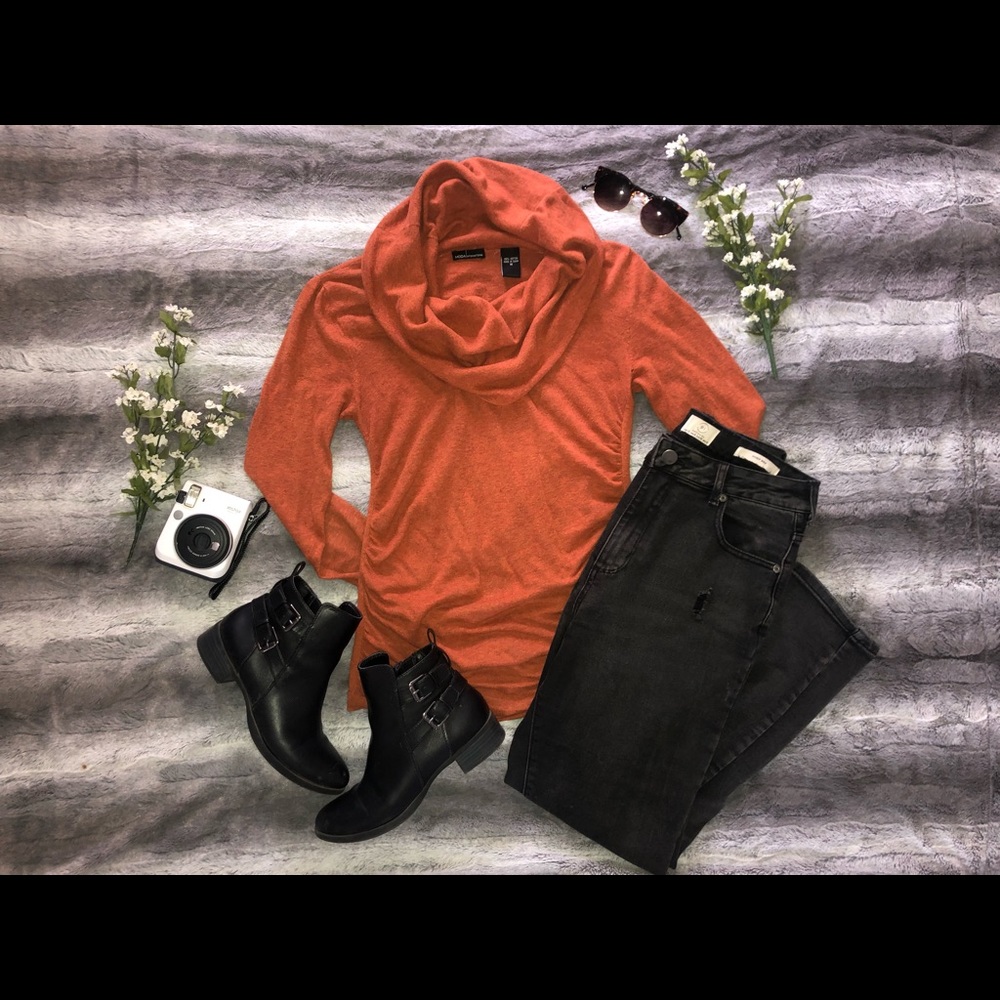Orange Cowlneck Sweater